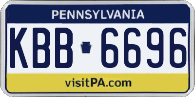 PA license plate KBB6696