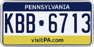 PA license plate KBB6713