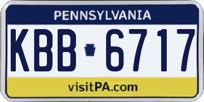 PA license plate KBB6717
