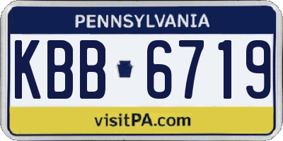 PA license plate KBB6719