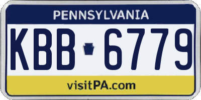 PA license plate KBB6779