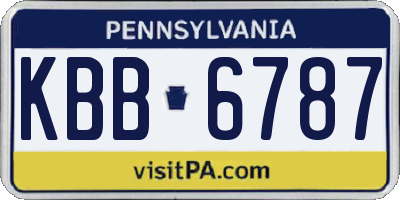 PA license plate KBB6787