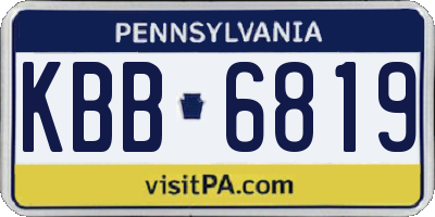 PA license plate KBB6819