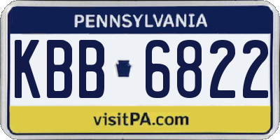 PA license plate KBB6822