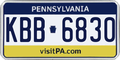 PA license plate KBB6830