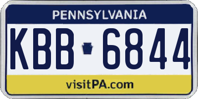 PA license plate KBB6844