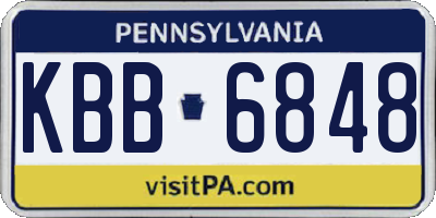 PA license plate KBB6848