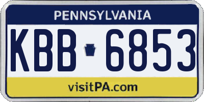 PA license plate KBB6853