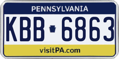 PA license plate KBB6863