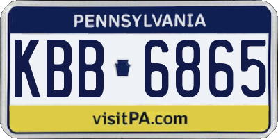 PA license plate KBB6865