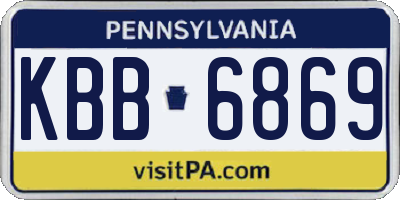 PA license plate KBB6869