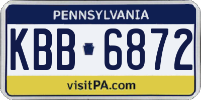 PA license plate KBB6872