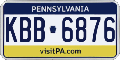 PA license plate KBB6876