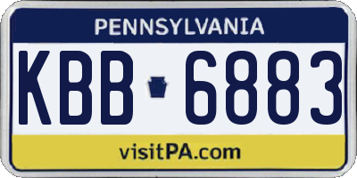 PA license plate KBB6883