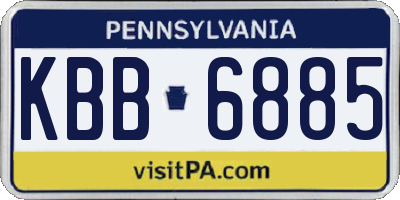 PA license plate KBB6885