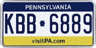 PA license plate KBB6889