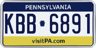 PA license plate KBB6891