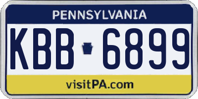 PA license plate KBB6899