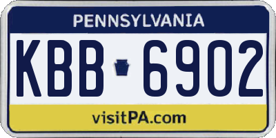 PA license plate KBB6902