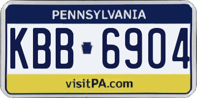 PA license plate KBB6904