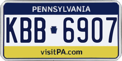 PA license plate KBB6907