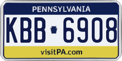 PA license plate KBB6908