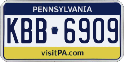 PA license plate KBB6909