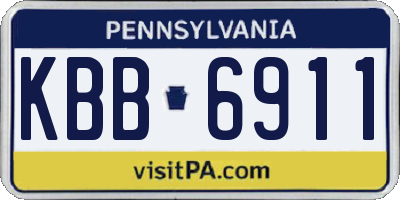 PA license plate KBB6911