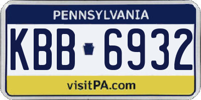 PA license plate KBB6932