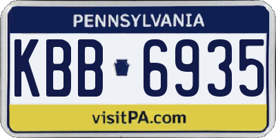 PA license plate KBB6935