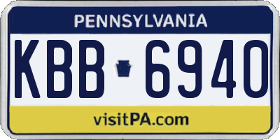 PA license plate KBB6940