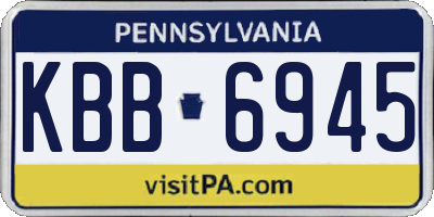 PA license plate KBB6945