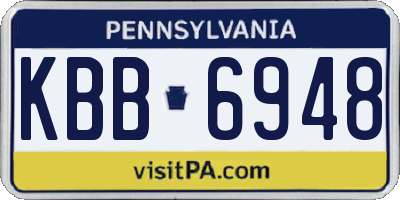 PA license plate KBB6948