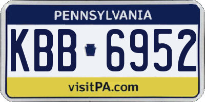 PA license plate KBB6952