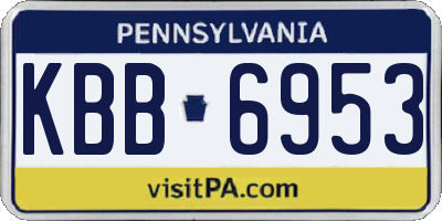 PA license plate KBB6953