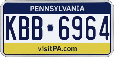 PA license plate KBB6964