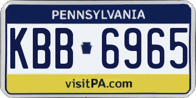 PA license plate KBB6965
