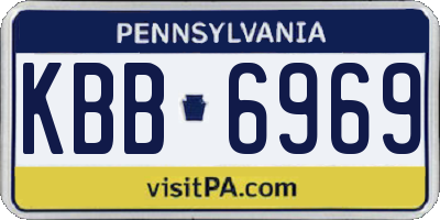 PA license plate KBB6969