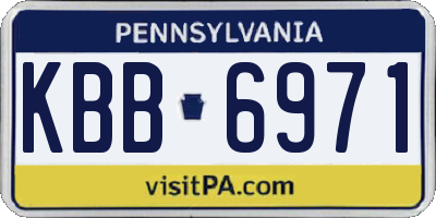 PA license plate KBB6971