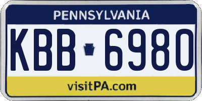 PA license plate KBB6980