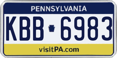 PA license plate KBB6983