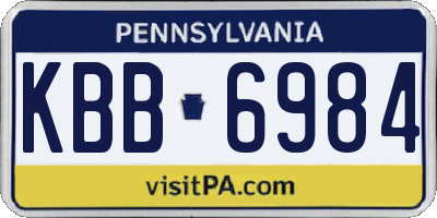 PA license plate KBB6984