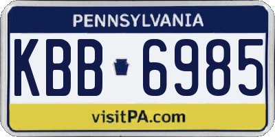 PA license plate KBB6985