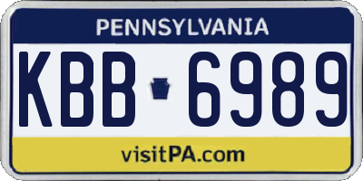 PA license plate KBB6989