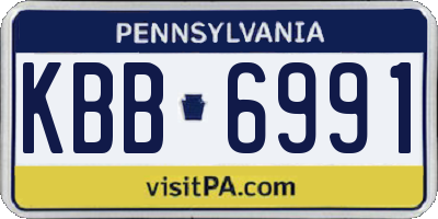 PA license plate KBB6991