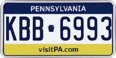 PA license plate KBB6993