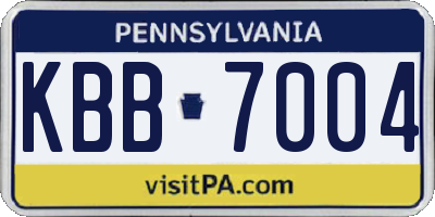 PA license plate KBB7004
