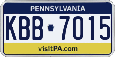 PA license plate KBB7015