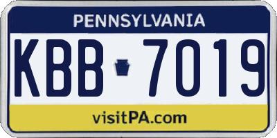 PA license plate KBB7019