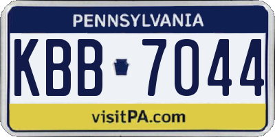 PA license plate KBB7044